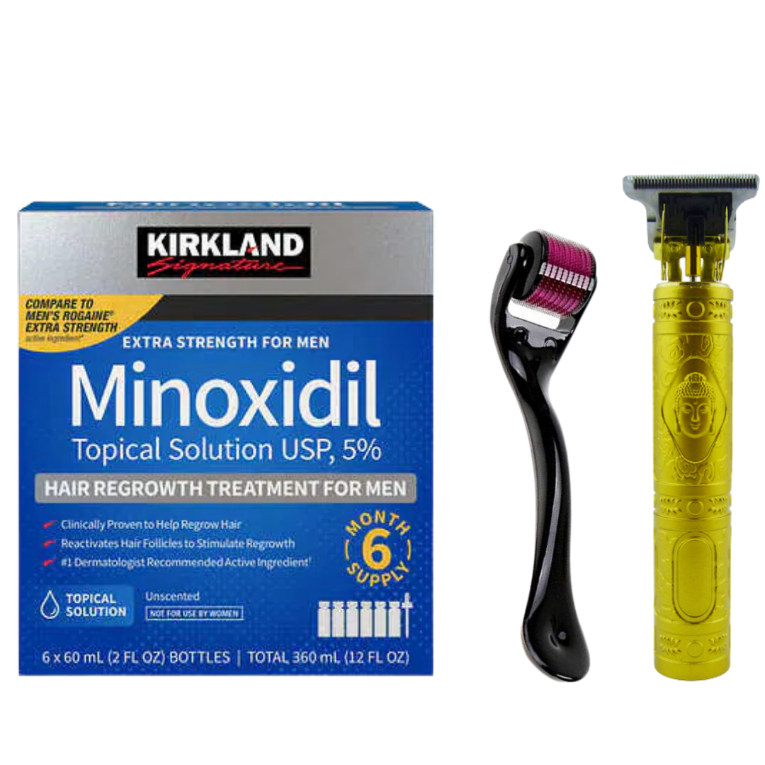 Kit caja minoxidil 6 meses +Derma +T9